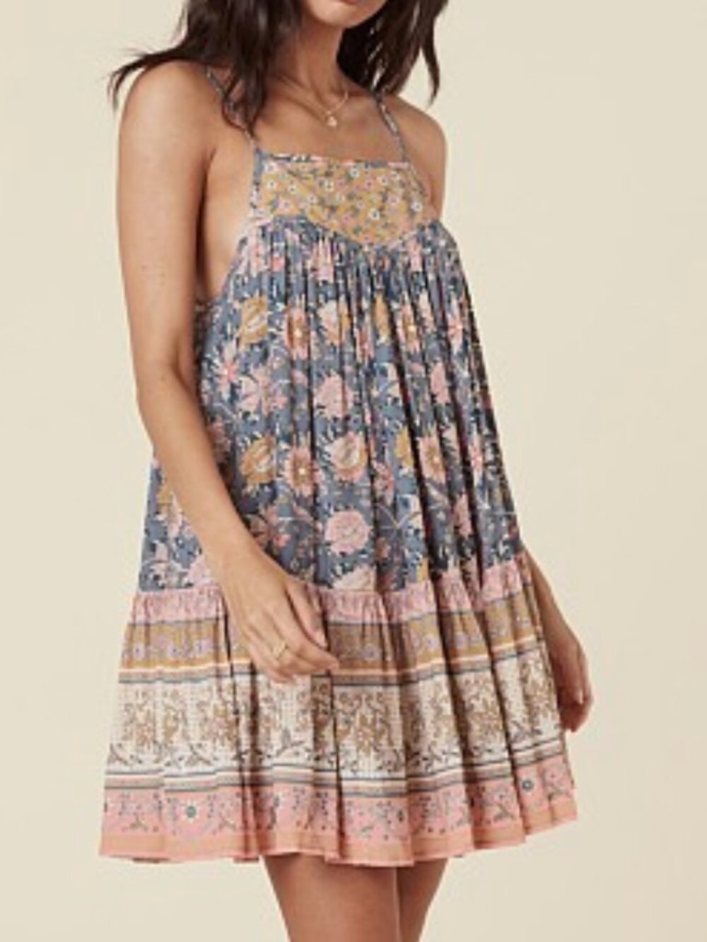 Spell Mossy Strappy Mini Dress Evening Floral Boho Size Small